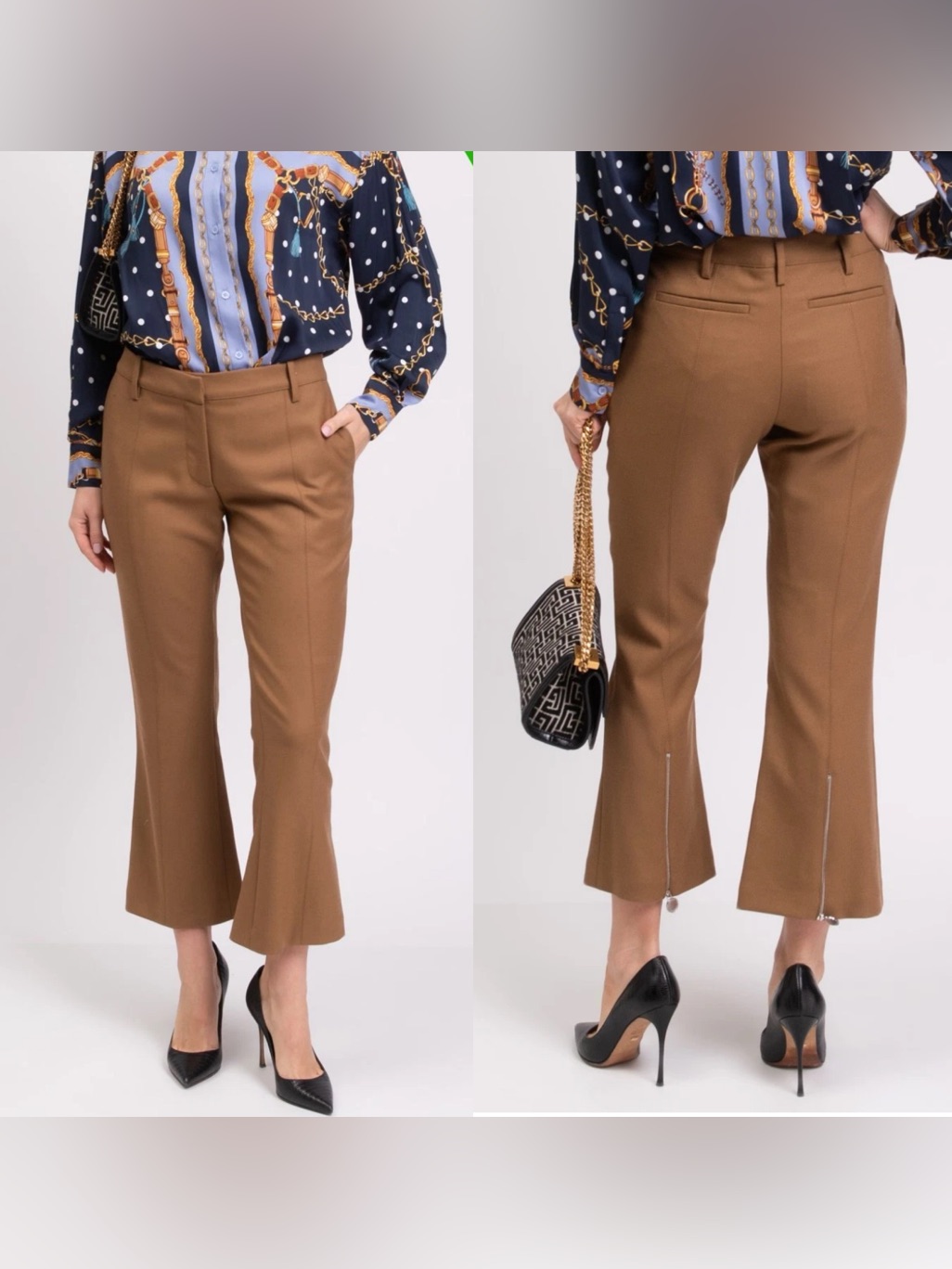 Marni Wool Trousers It42 Us6 Uk10 L Zipped & Flared Cuffs Made In Italy New Flaw